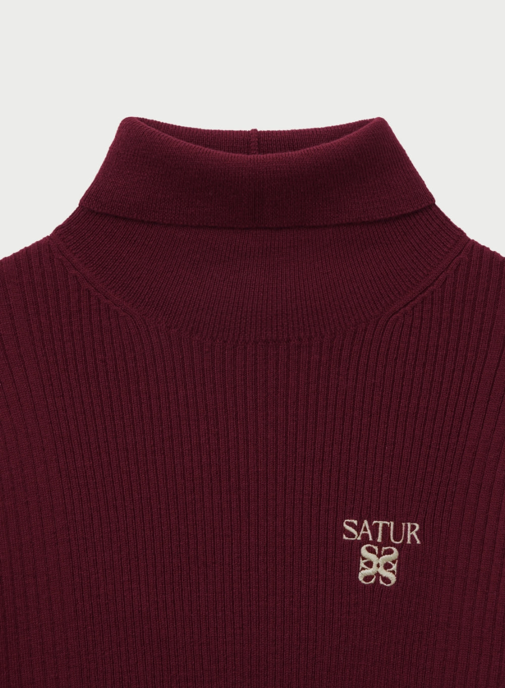 [satur] (W) 2-Way High Neck Knit - Red