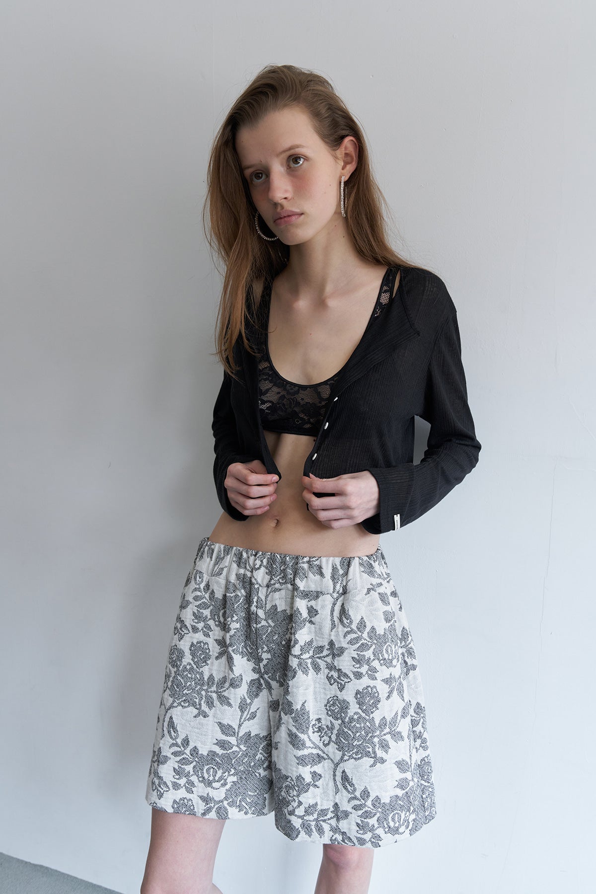 Overdueflair Soft Mini Cardigan Black