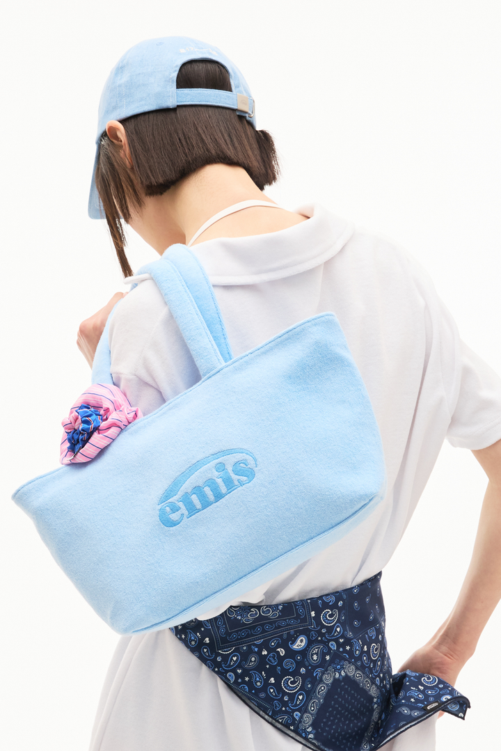 Emis Terry Square Shoulder Bag-Sky Blue