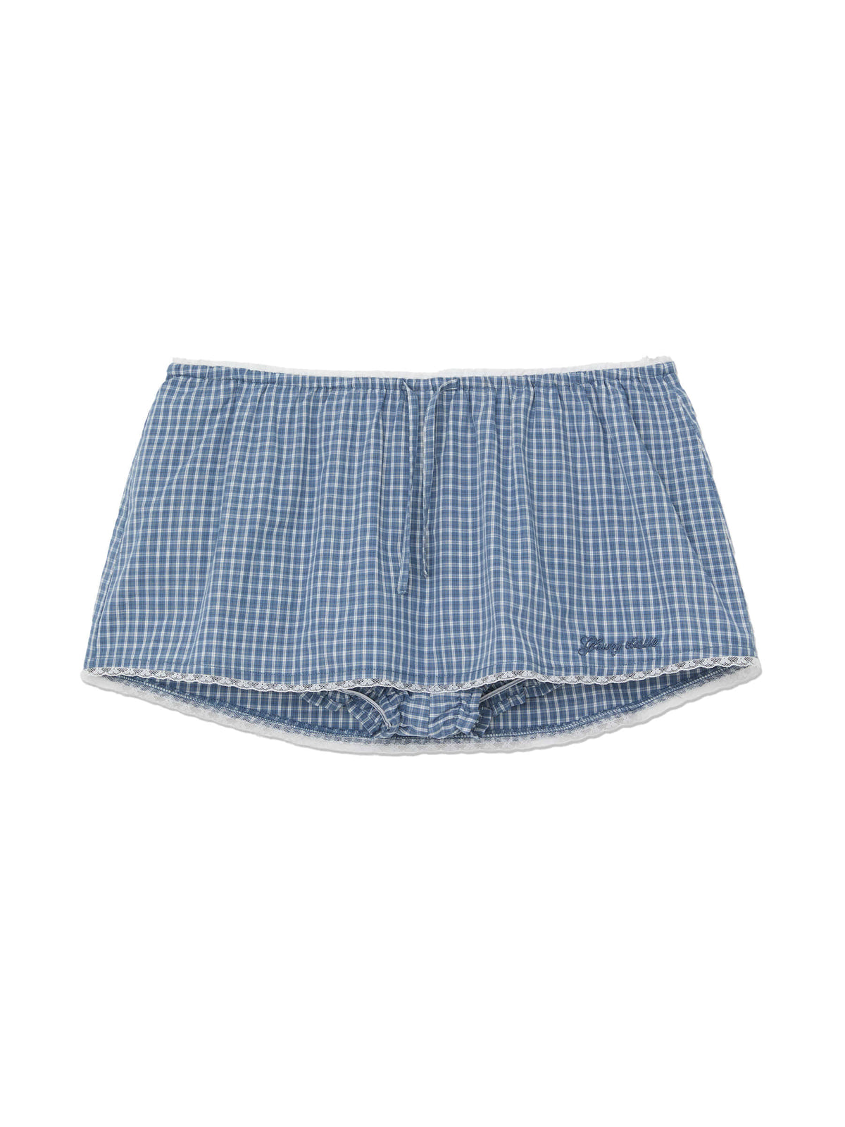 GLOWNY G Classic Lace-Up Mini Skirt (Blue)