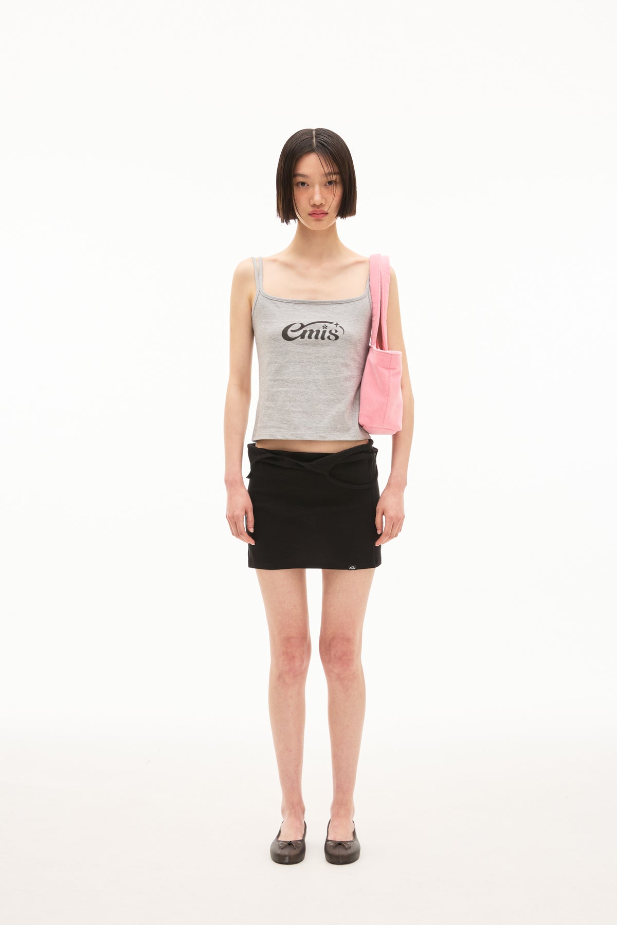 Emis Halo Logo Double Sleeveless Top-Gray