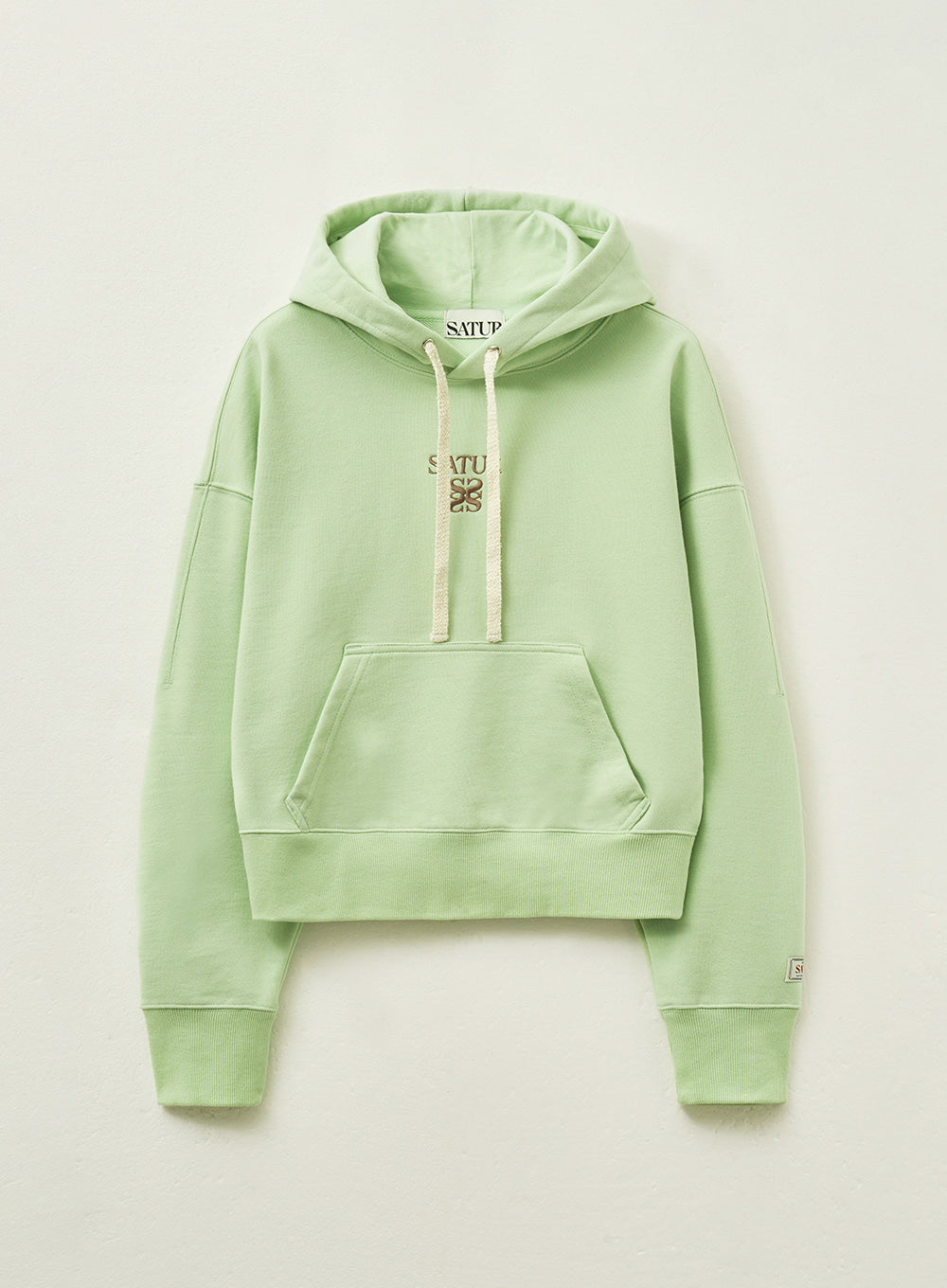[satur] (W) Apero Pocket Crop Hoodie - Light Green