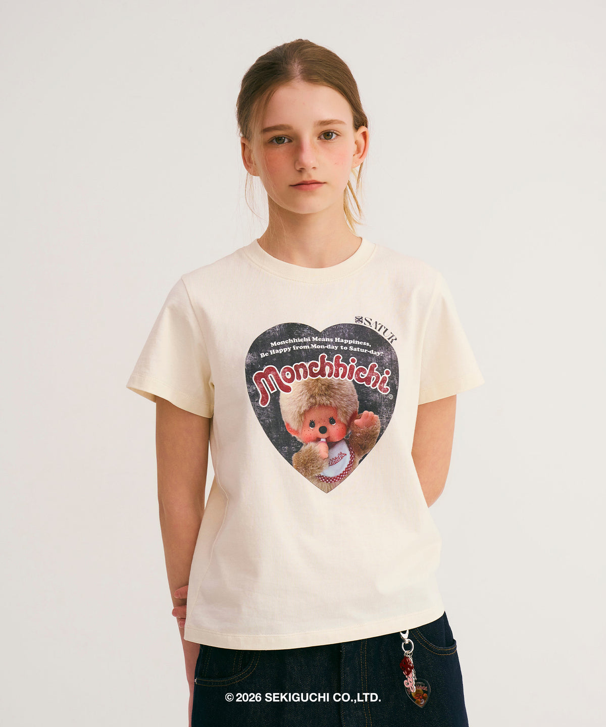 Satur Satur X Monchhichi Saturday Mood T-Shirt - Cream