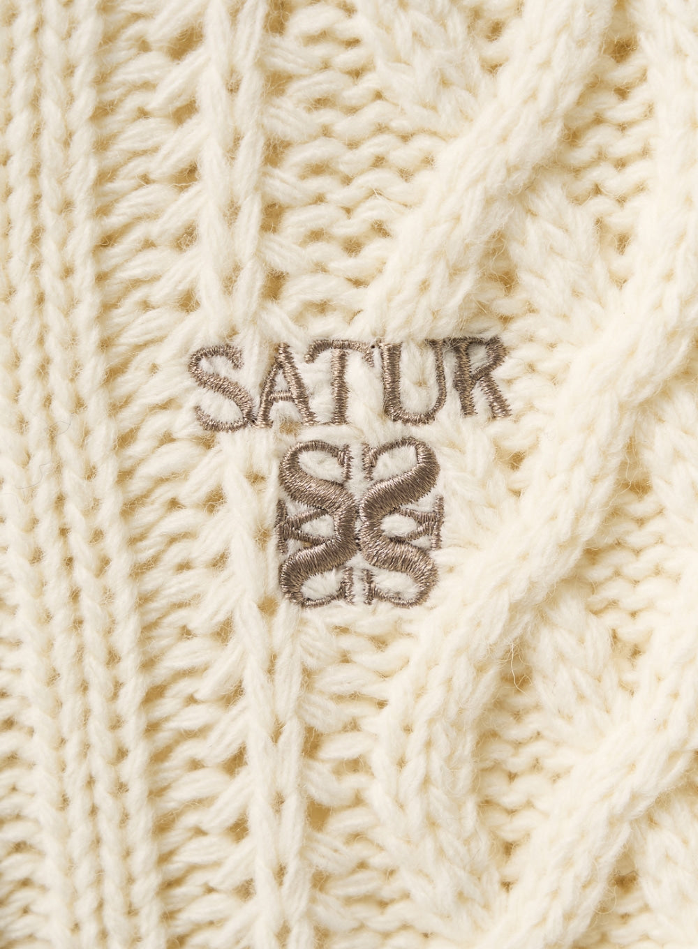 [satur] (W) Lawton Cowichan Knit Cardigan - Cream