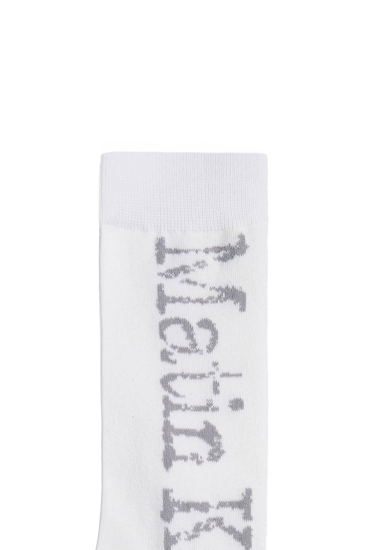Matinkim Cracked Logo Jacquard Socks IN White