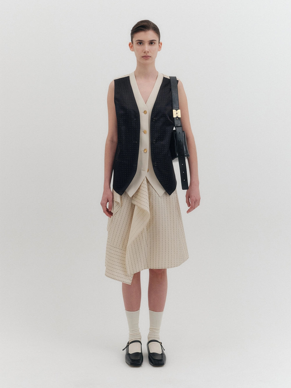 EENK Drape Mini Skirt - Cream