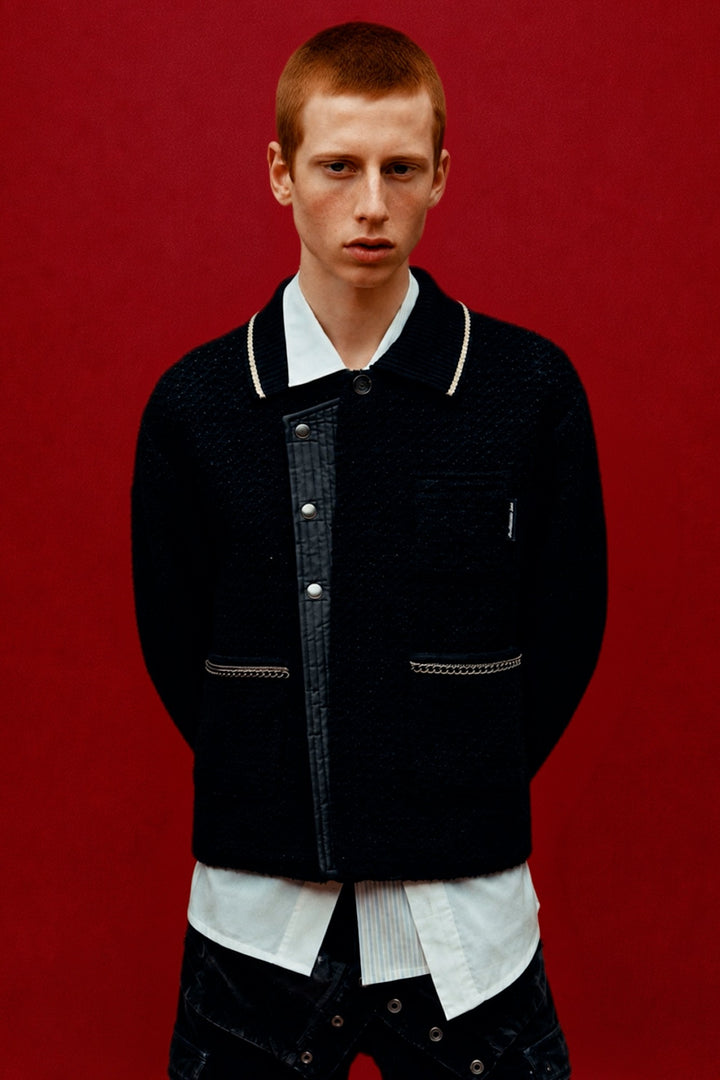 Andersson Bell Knit Collar Tweed Cardigan