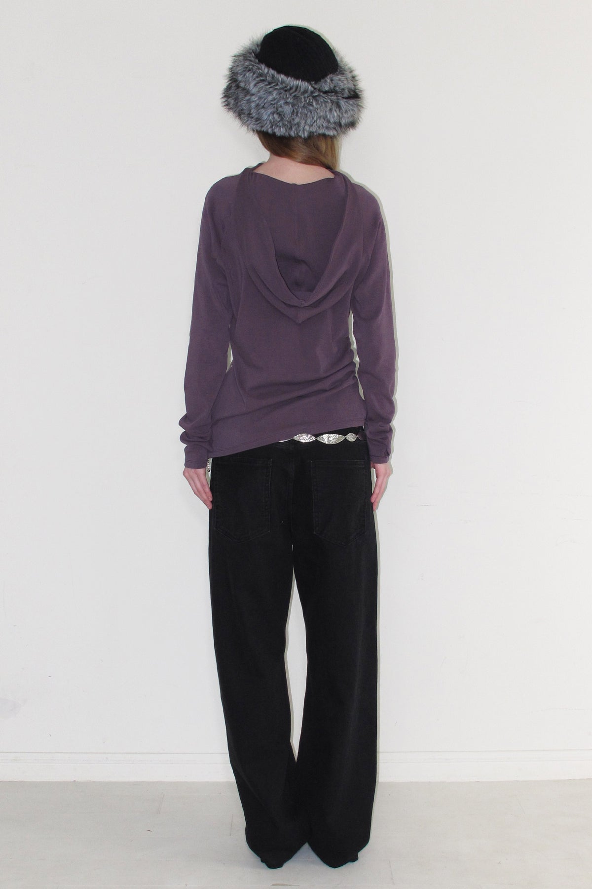 Instantfunk Diagonal Zipper Hood Tee - Purple
