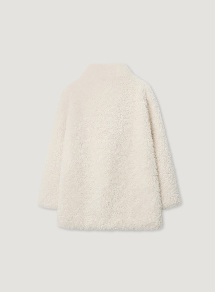 Mango Maniplease Dui Fur Half Coat Cream