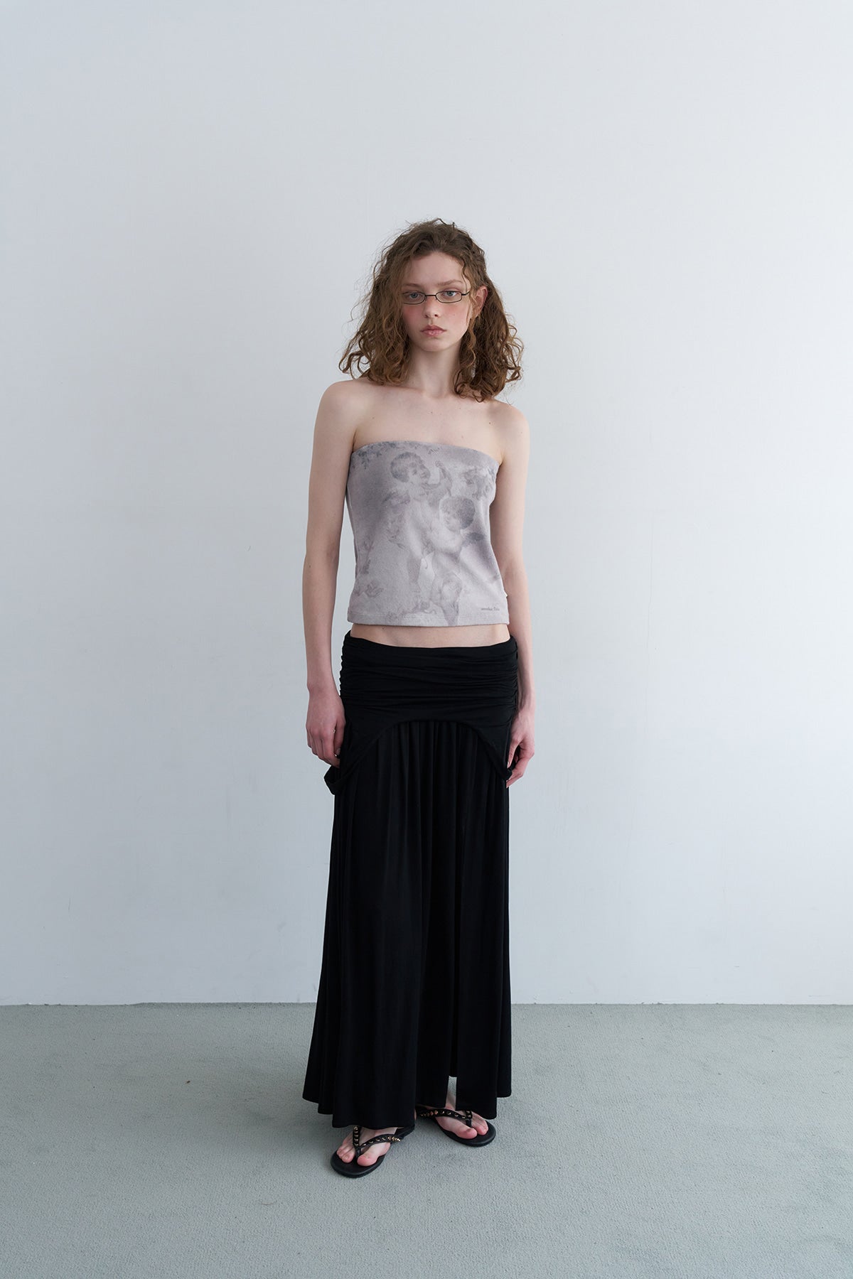 Overdueflair Draped Turn Over Skirt Black