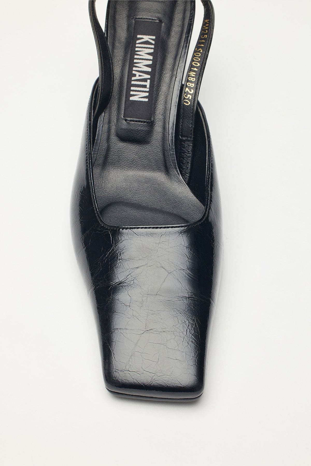 Matinkim Square Toe Sling Back Heels IN Black