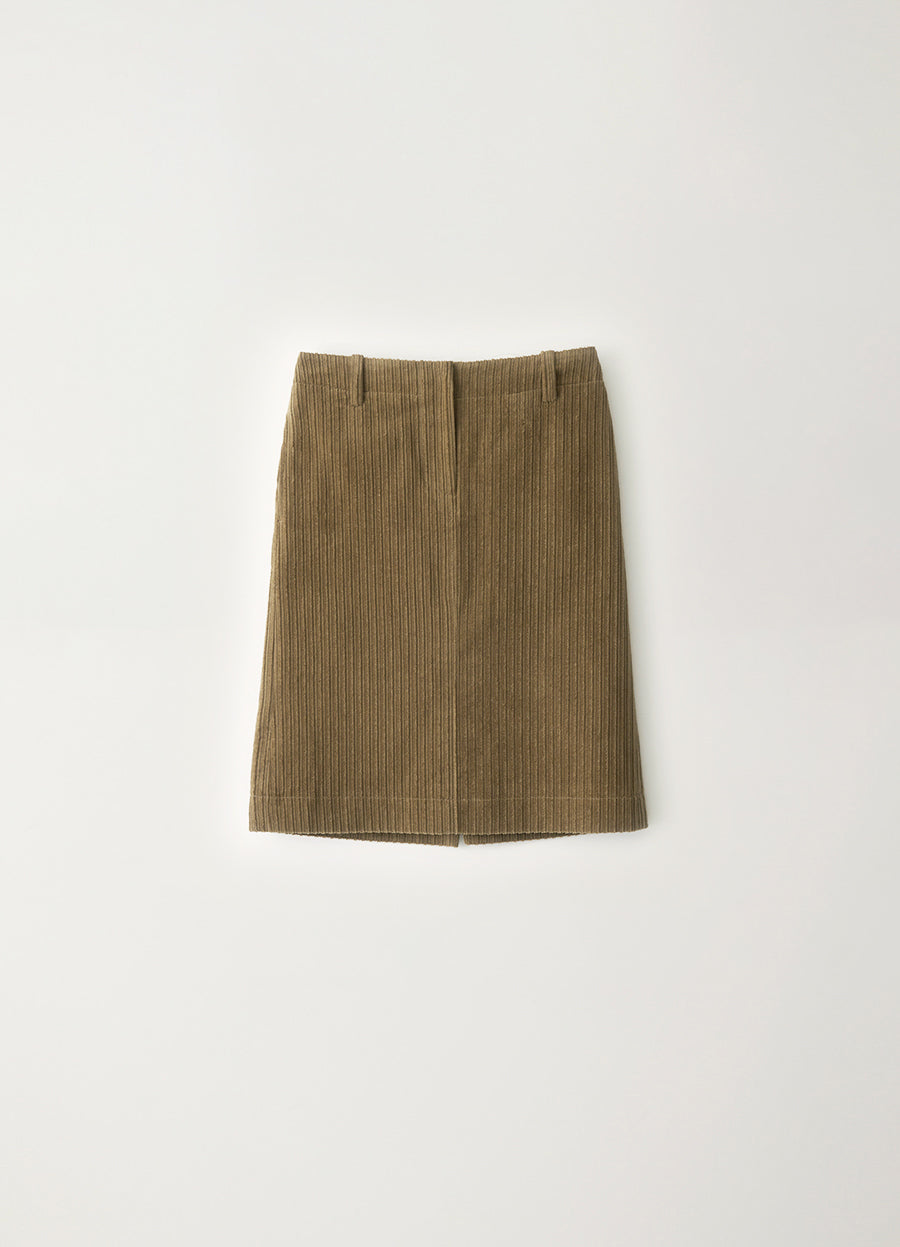 Nothing Written Corduroy h-line skirt (Camel)