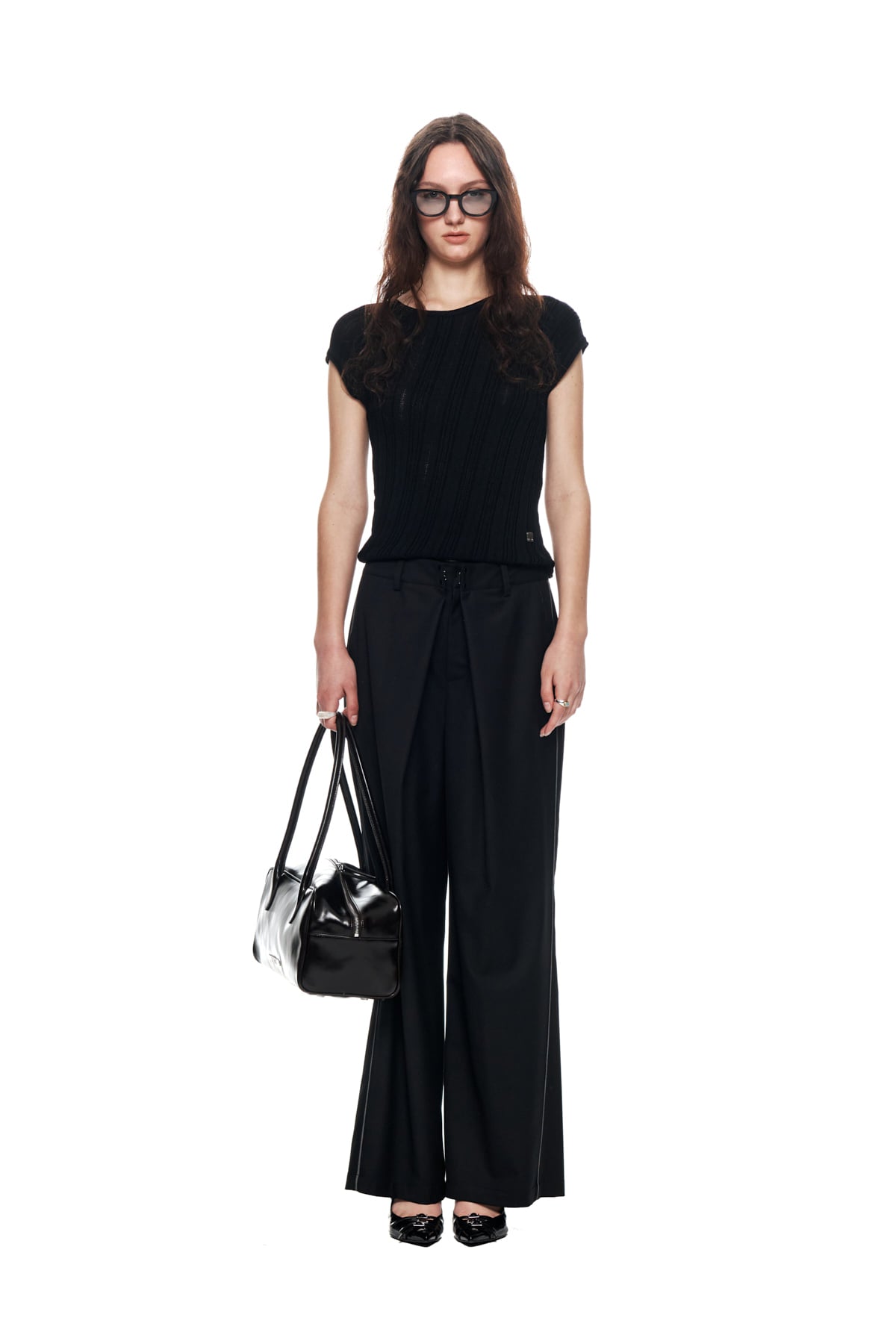 Matinkim Double Waist Hook Trouser IN Black