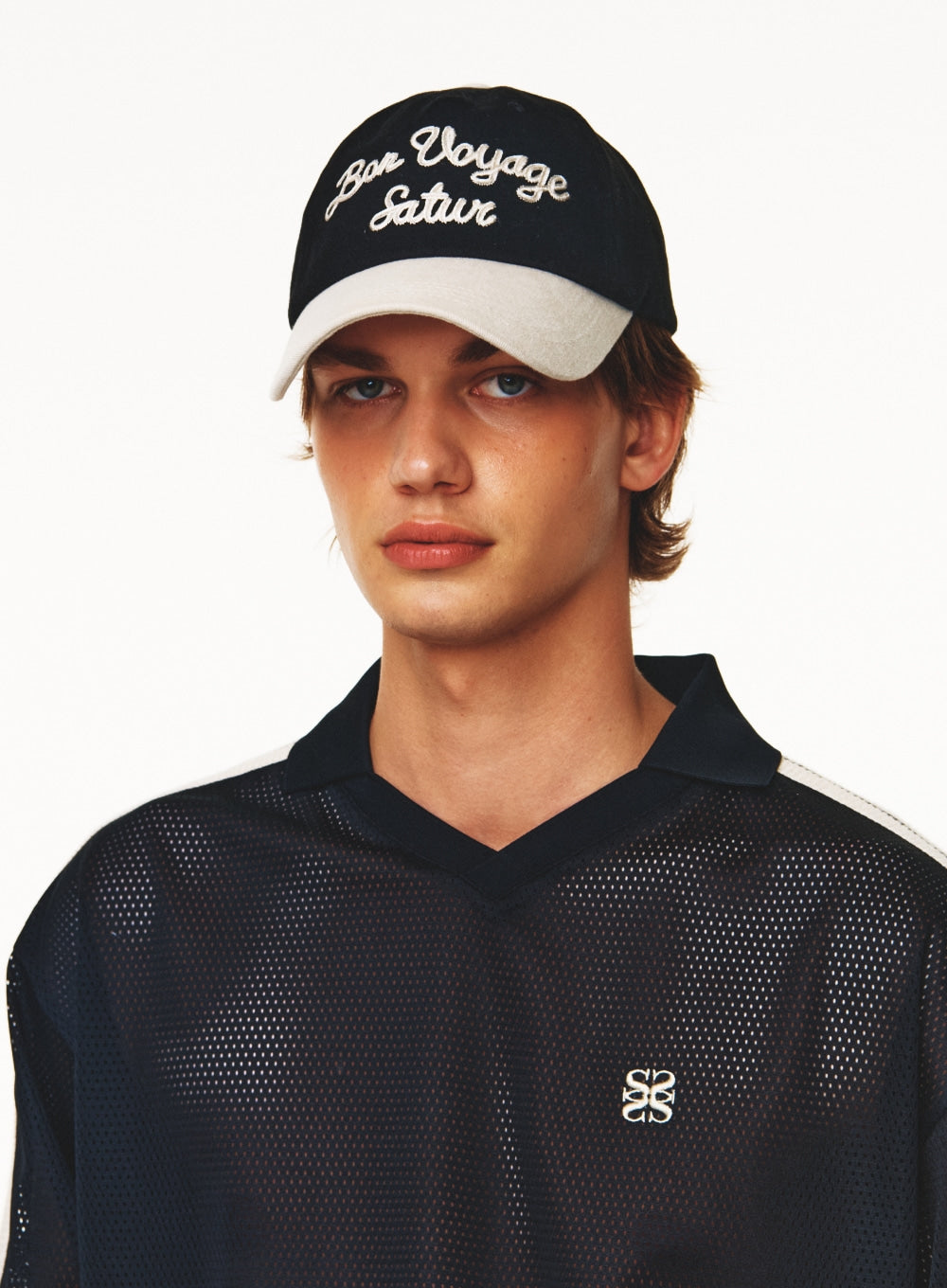 [satur] Bon Voyage Contrast 5 Panel Ball Cap - Black