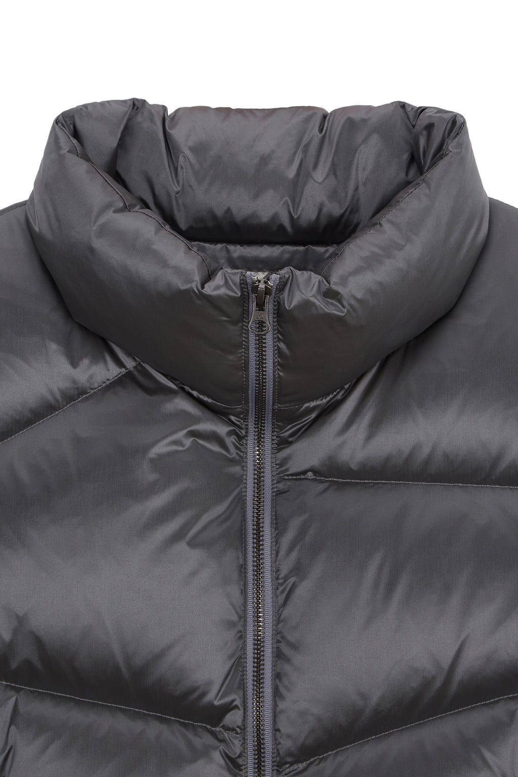 [matinkim] UNBALANCE QUILTED DOWN VEST FOR WOMEN IN GREY