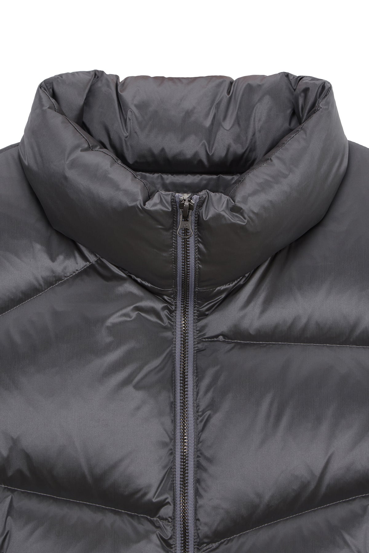 [matinkim] UNBALANCE QUILTED DOWN VEST FOR WOMEN IN GREY
