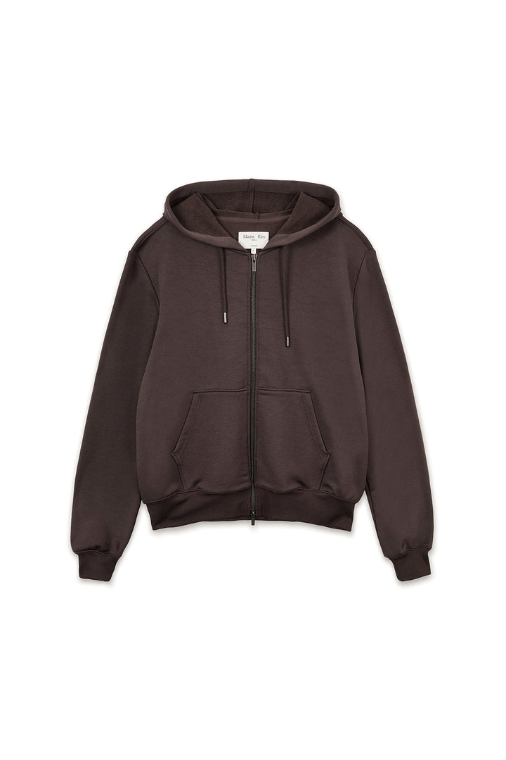 Matinkim Back Logo Glitter Hoody Zip UP For Women IN Brown