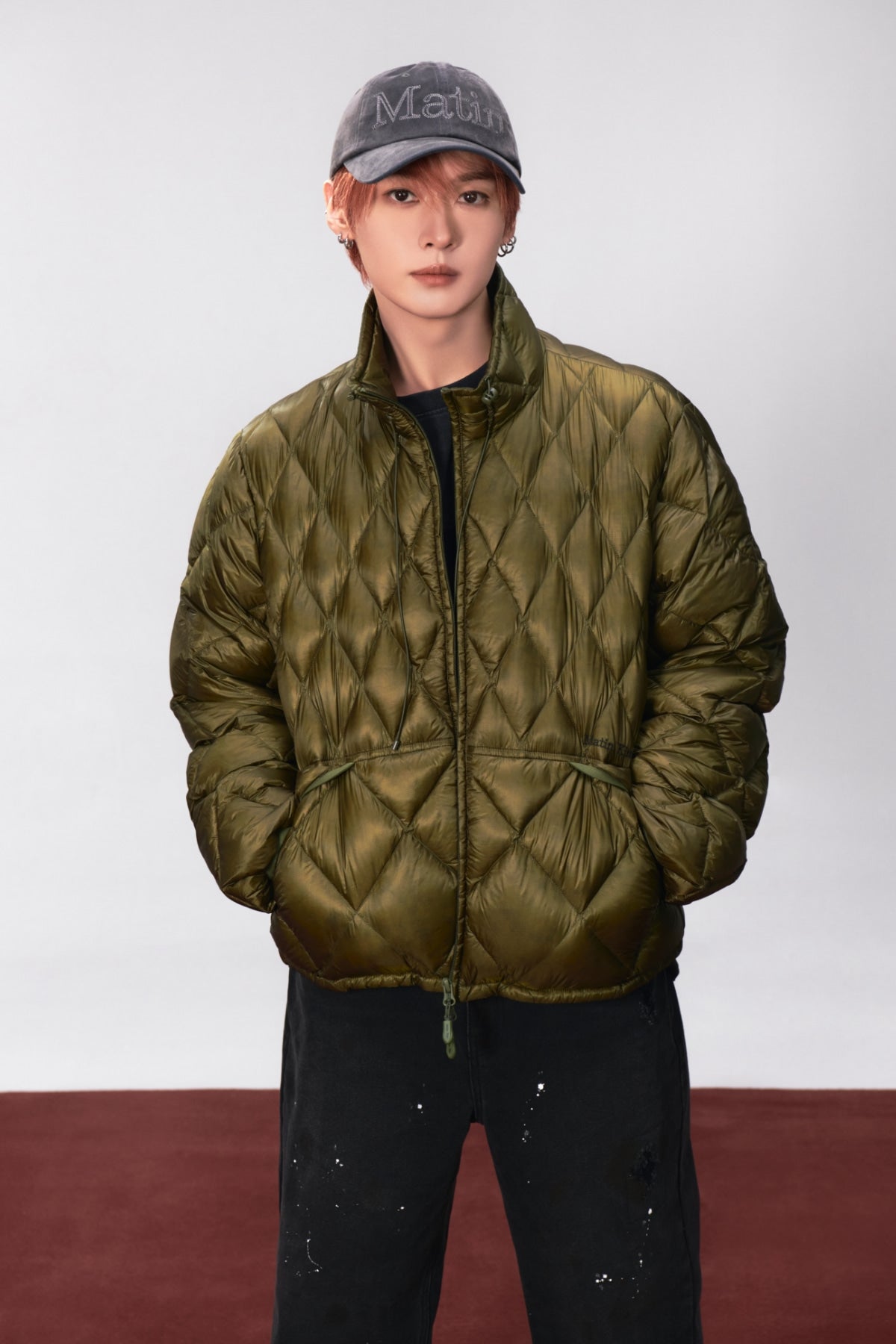 Matinkim Mix Quilted Light Down Jumper IN Khaki