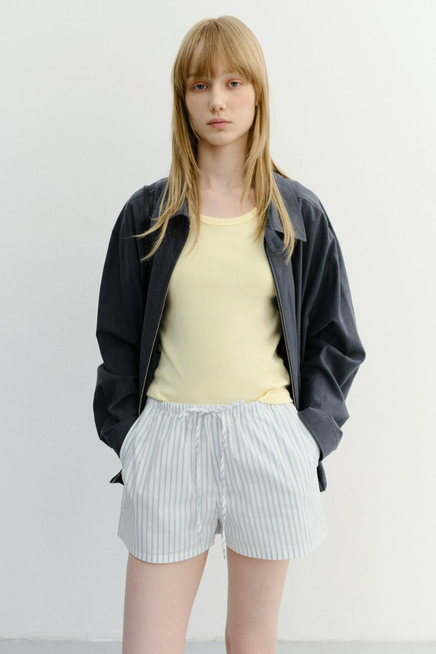 Dunst Pajama Mini Shorts White Stripe