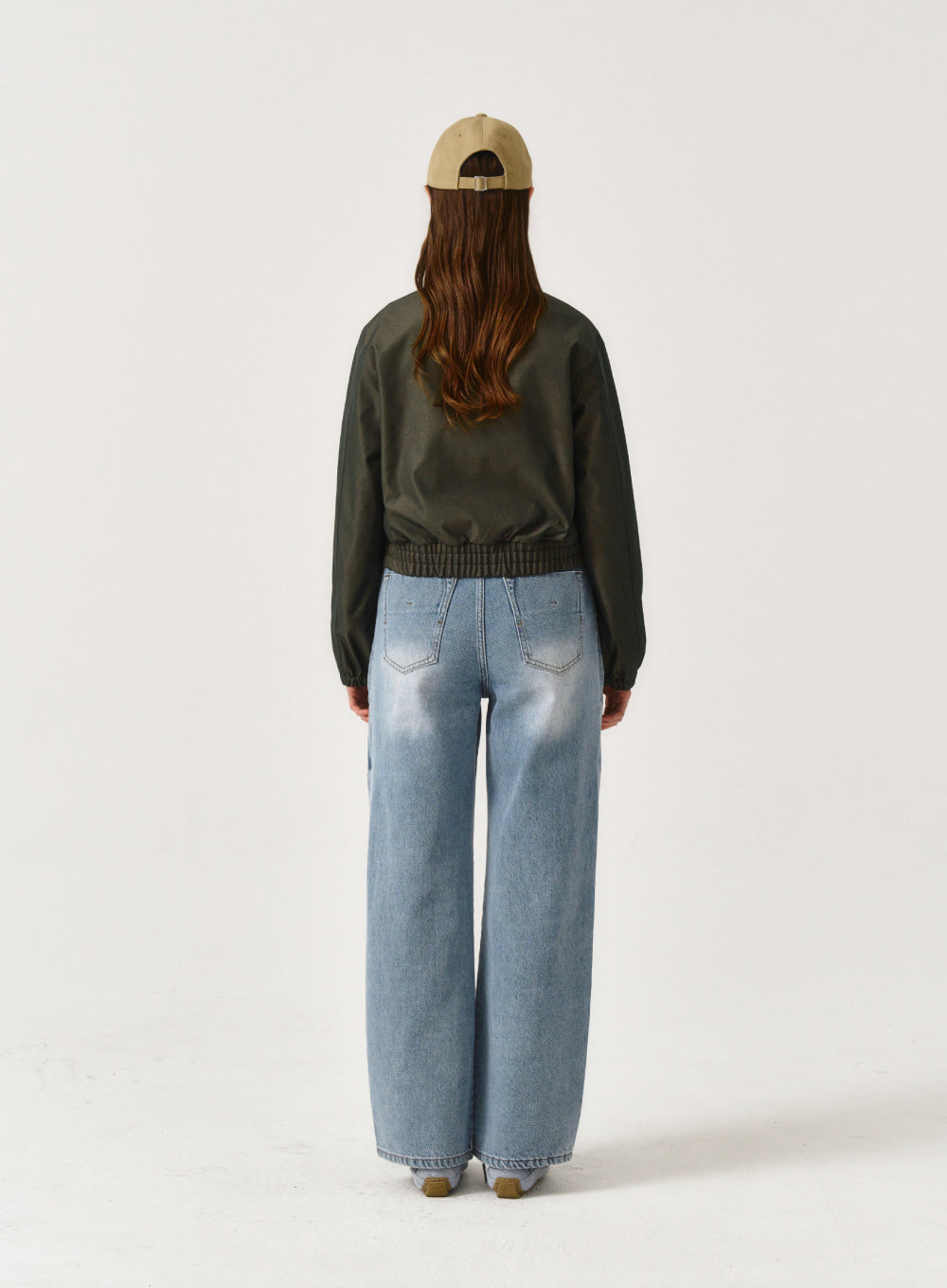 [satur] (W) Lecce Two Tone Zip Up Jacket - Glitter Green Brown