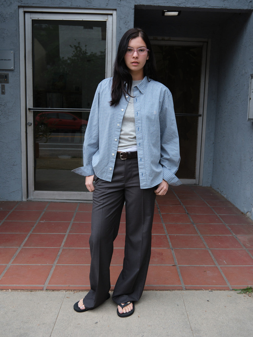 [Low Classic] Regular-Fit Lc Checked Shirt_Lake Blue