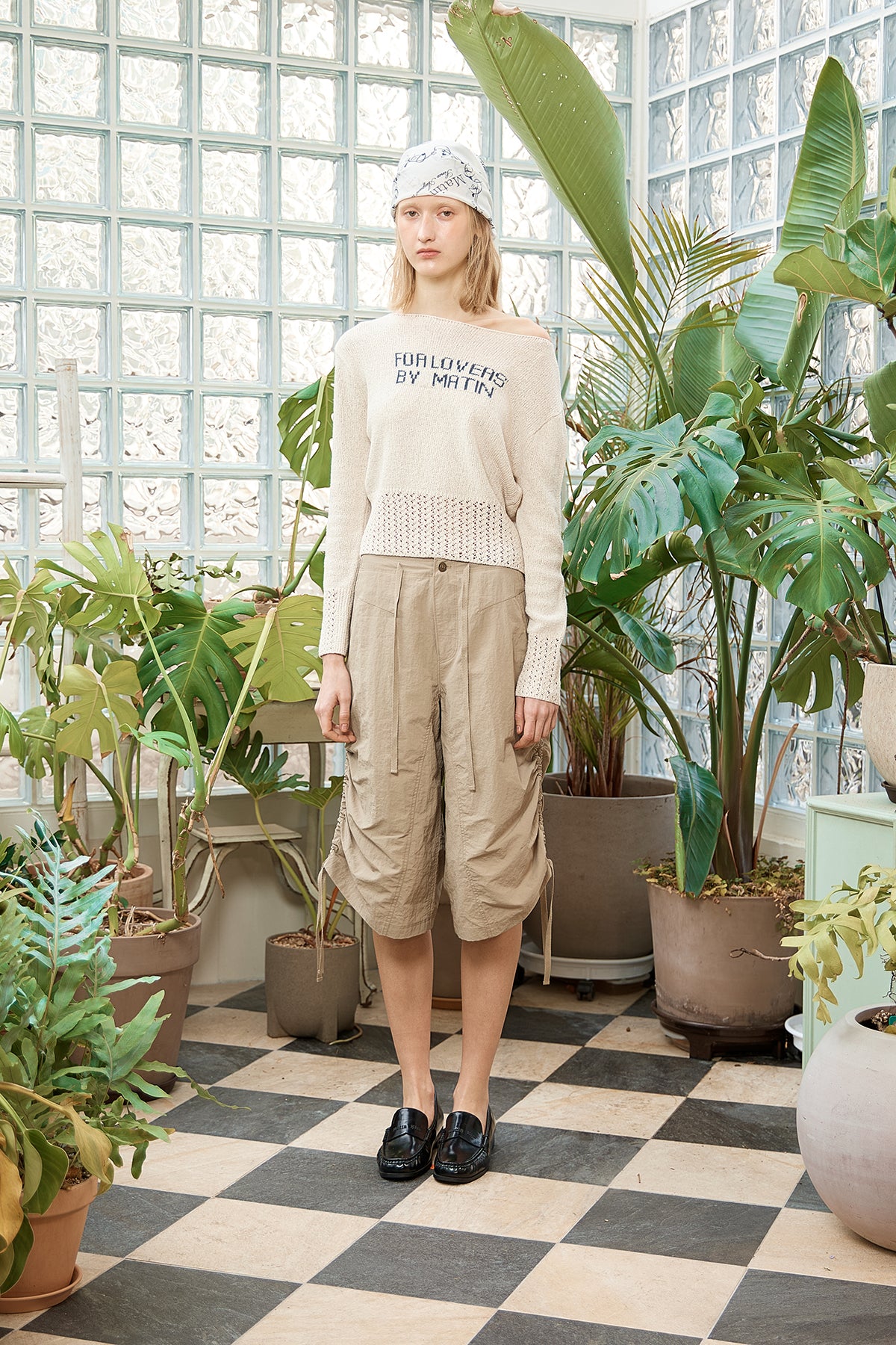 Matinkim Nylon String Half Pants IN Beige