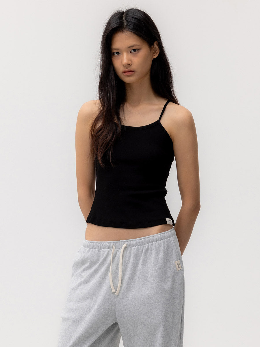 GLOWNY G Fine Rib Camisole (Black)