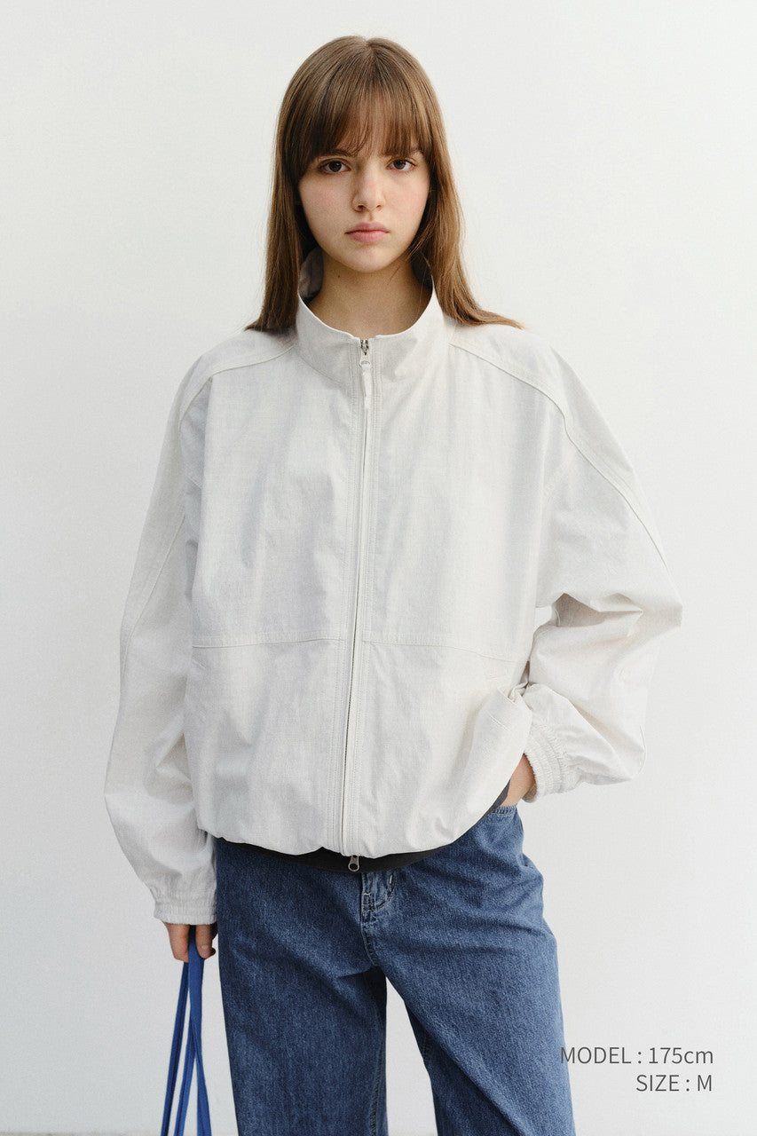 Dunst Unisex Summer Harrington Jacket Cream Stripe