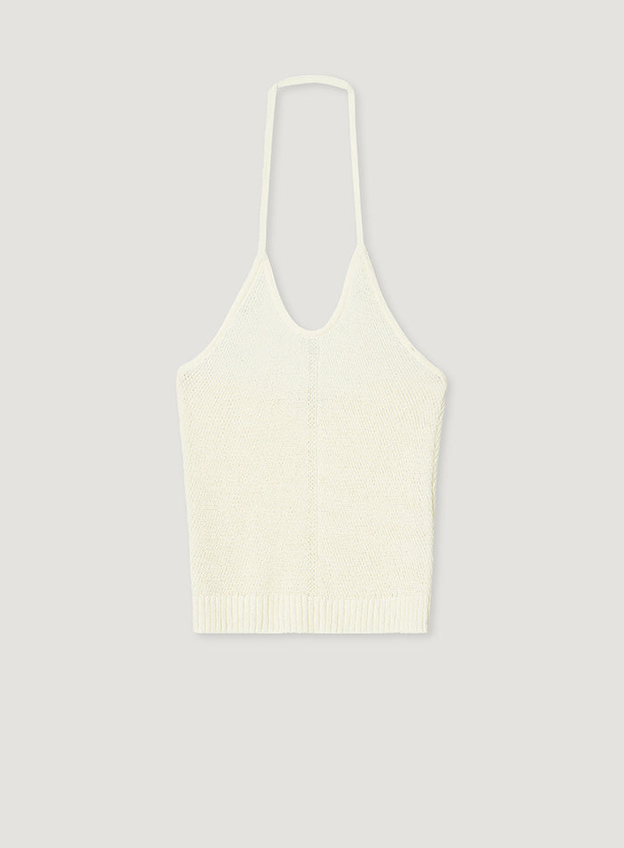 Mango Maniplease Konni Halter Knit Vest Pure Ivory