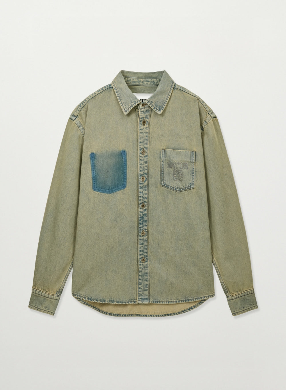 satur Washed Denim Shirt - Yellow