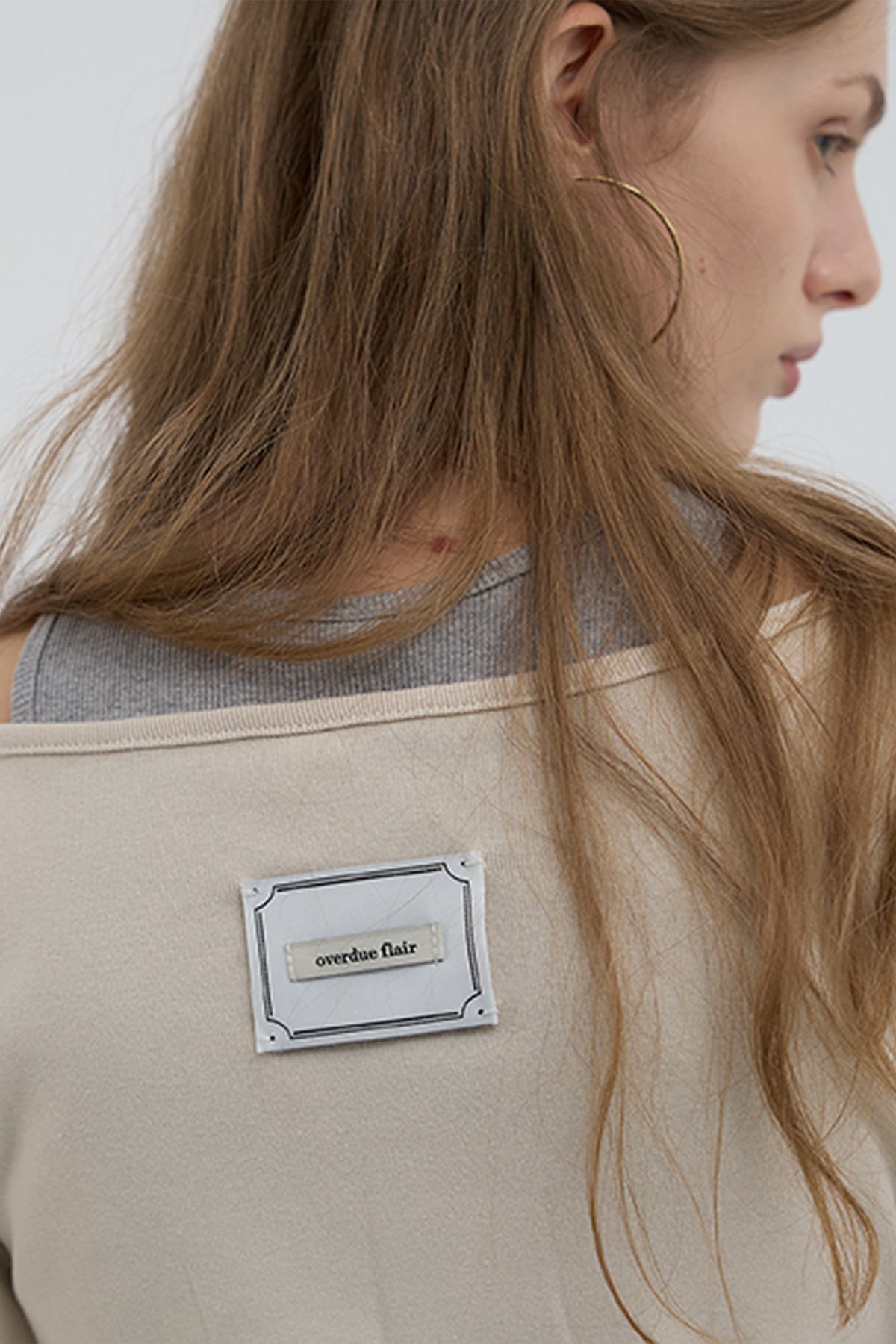 Overdueflair Scoop Neck T-Shirt Cream