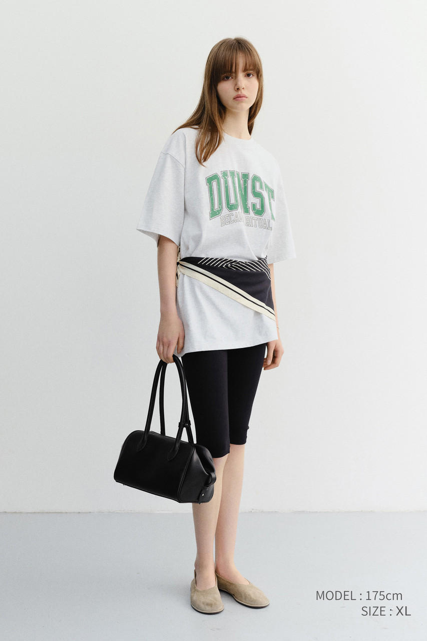 Dunst Unisex Vintage Arch Logo T-Shirt Light Melange Grey