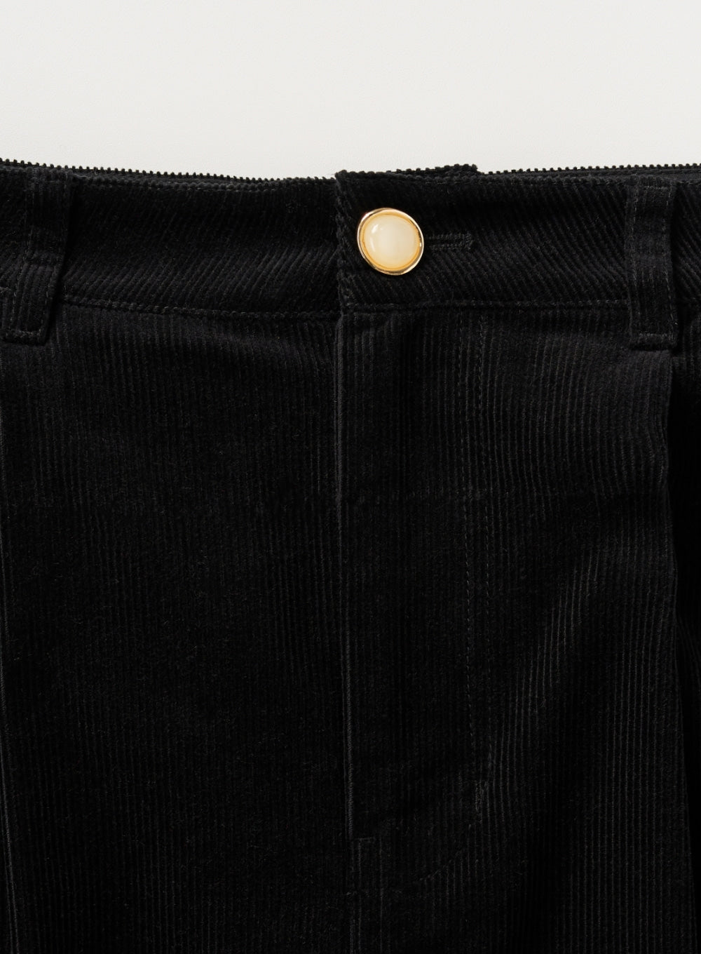 [satur] (W) Corduroy Long Skirt - Black