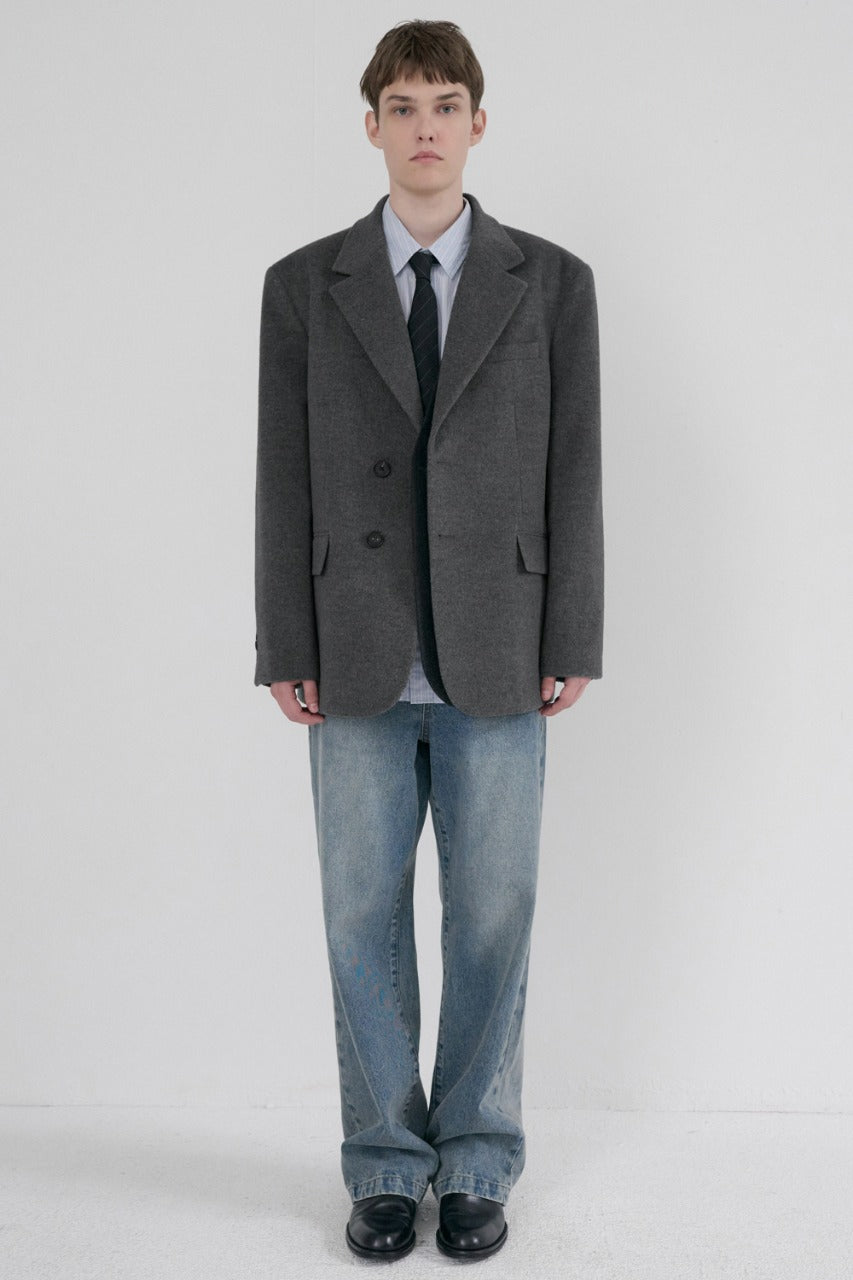 Dunst Unisex Layered Cashmere Blazer Charcoal Grey