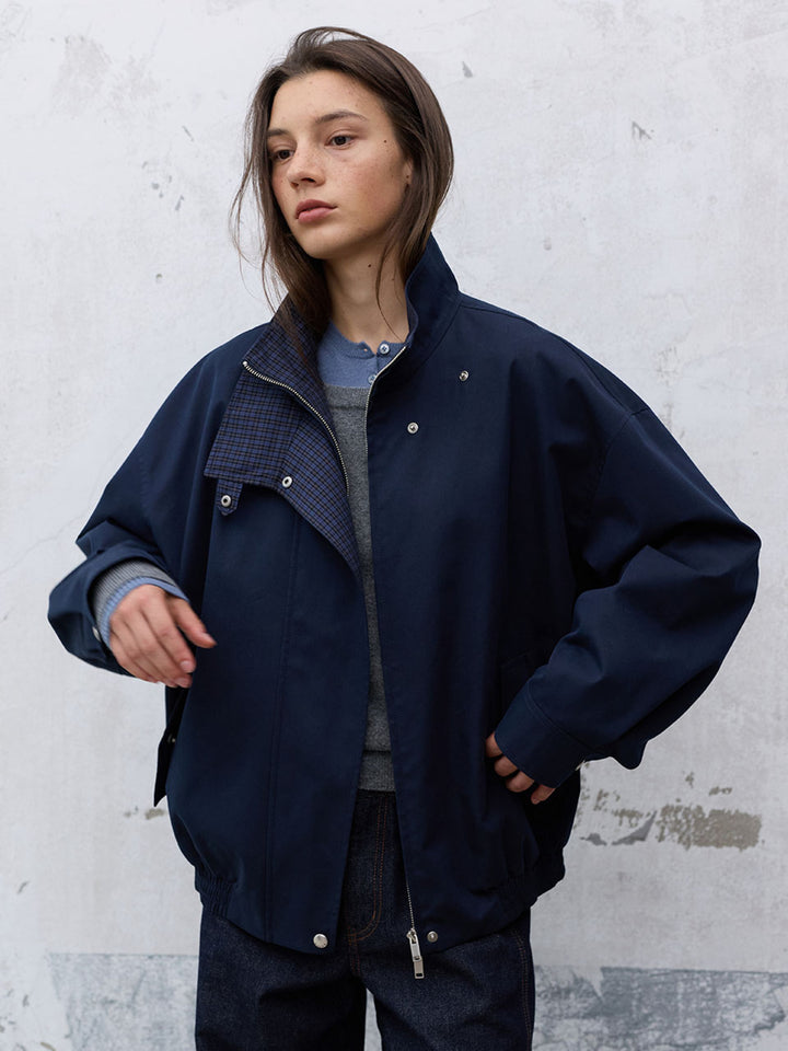 Raive Check Detail Harrington Jumper