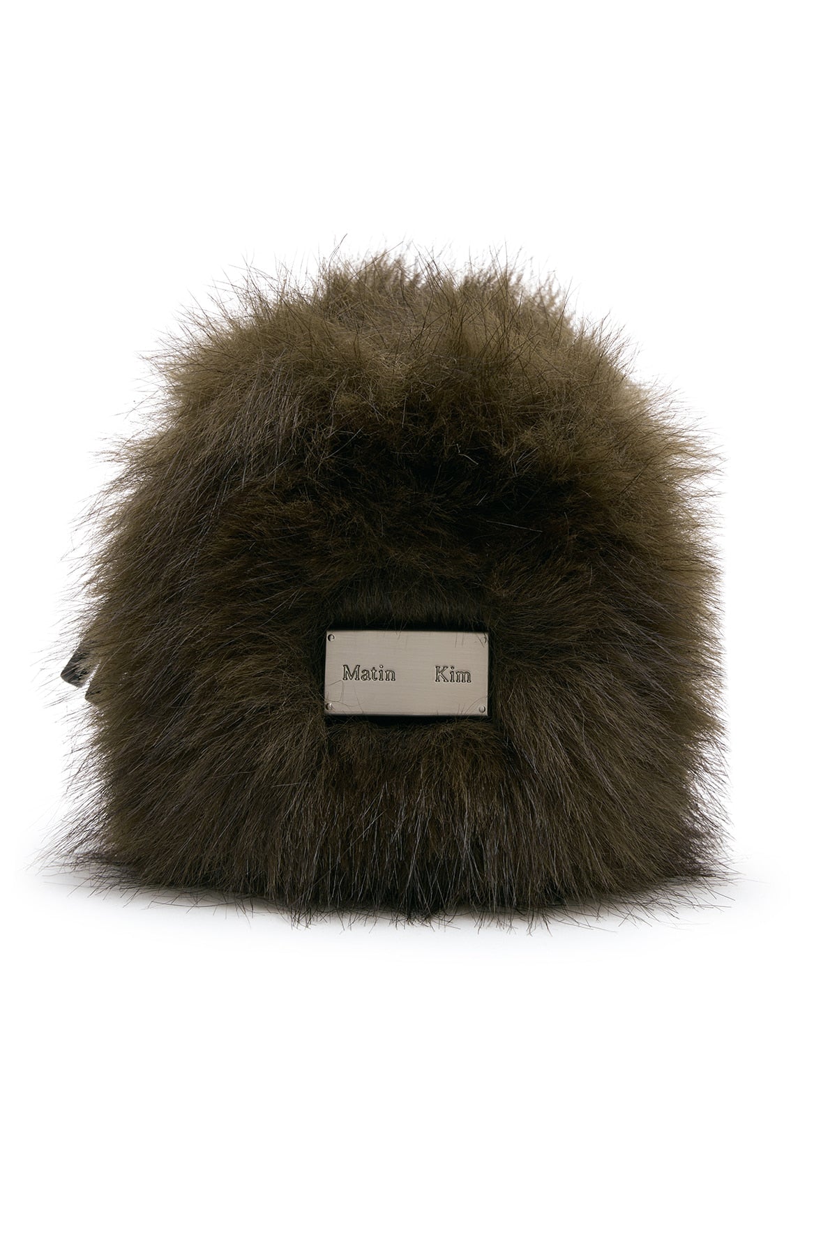 Matinkim Hairy Fur Mini Cube Pouch IN Brown