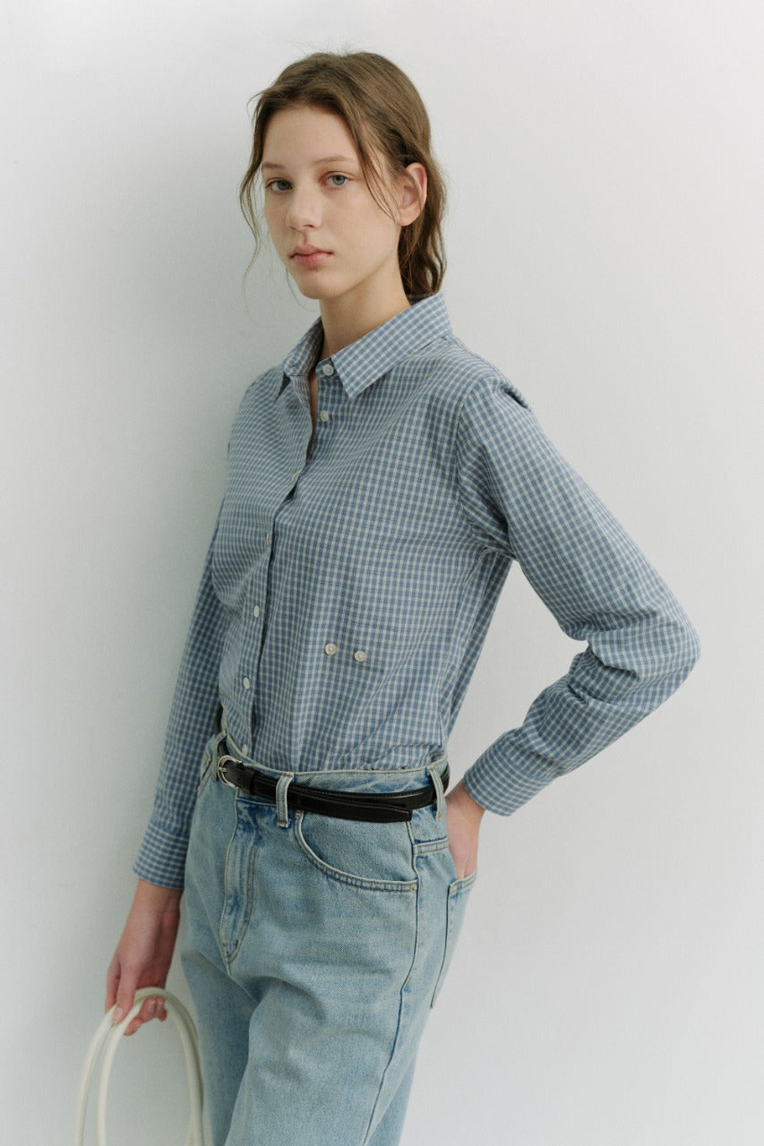 Dunst 2-Way Essential Checked Shirt Blue Check