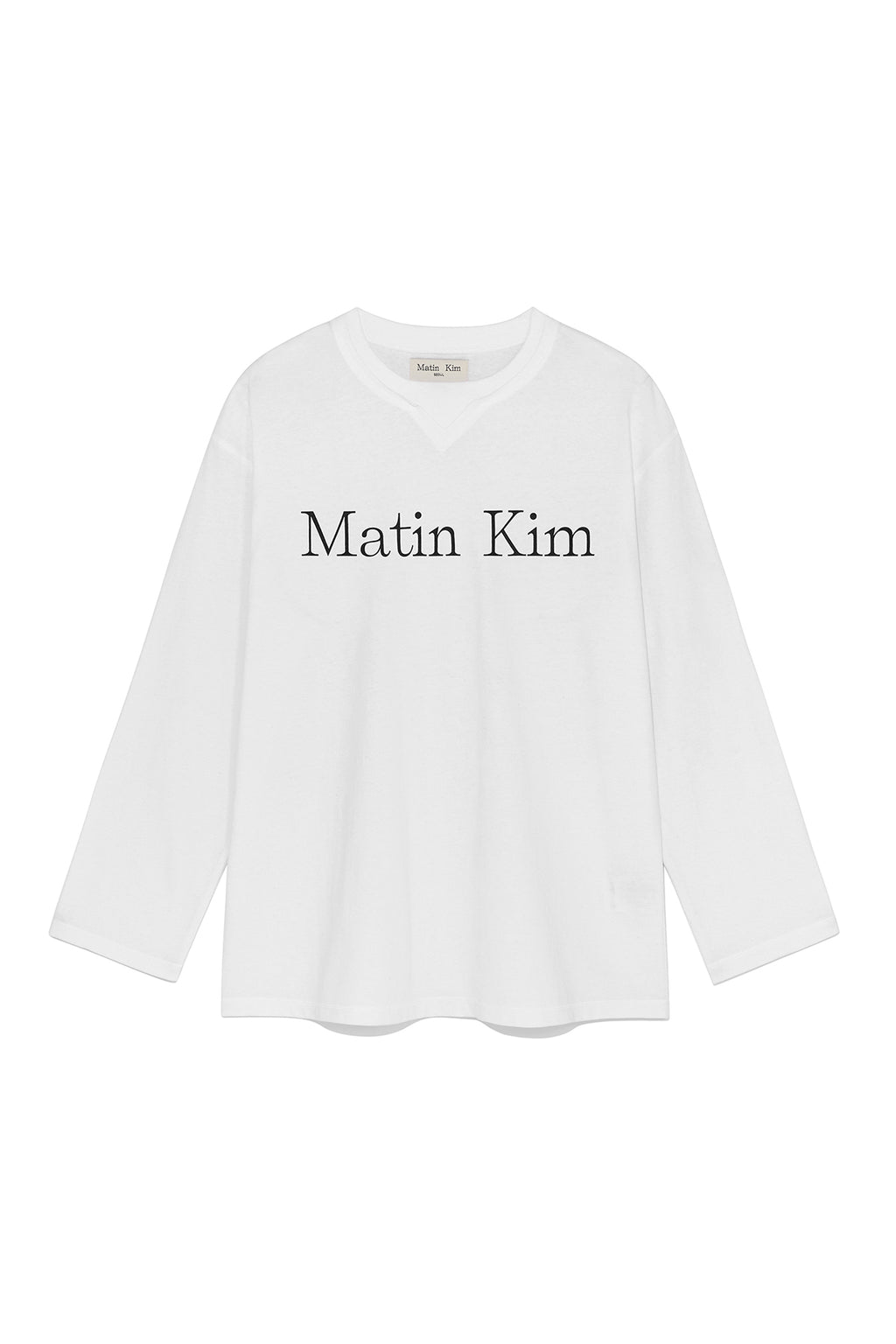 Matinkim Matin Logo Typo Long Sleeve Top IN White