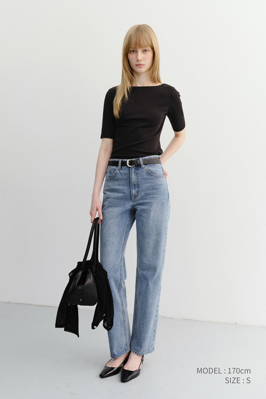 Dunst Essential Cropped Jeans Light Blue