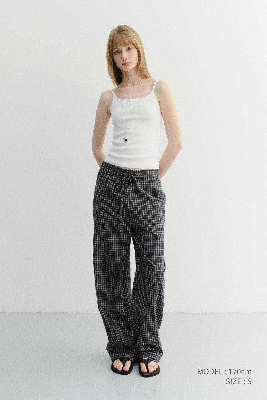 Dunst Unisex Checked Pajama Slacks Black Check