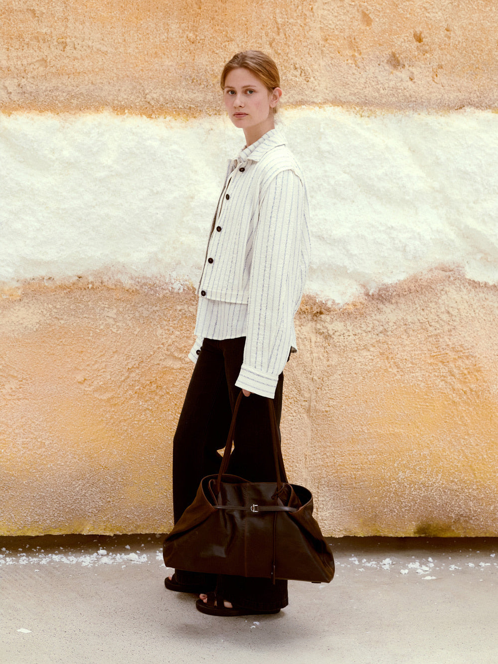 Low Classic Stripe Pinched Shirt Jacket Stripe
