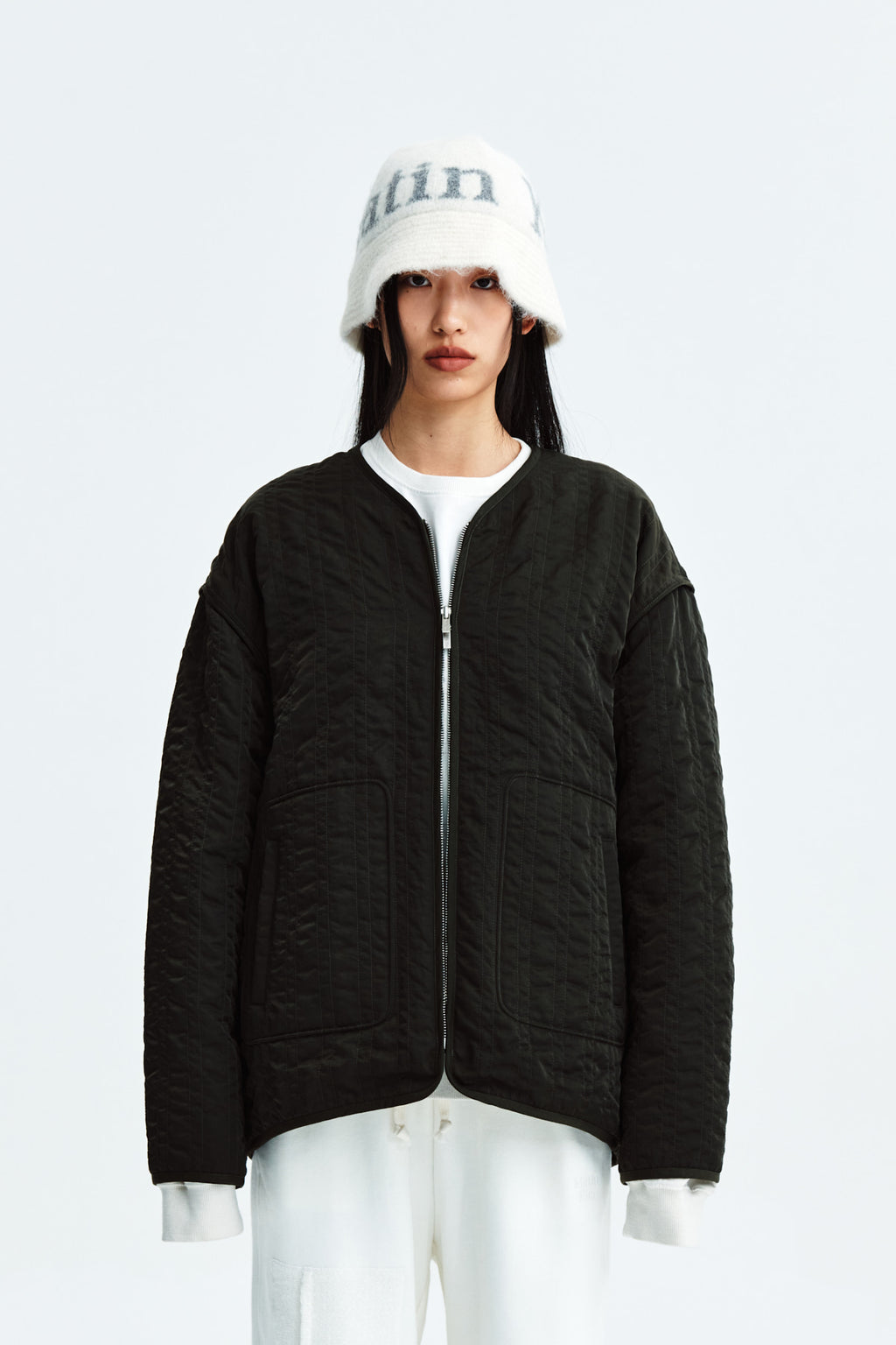 Matinkim Warm UP Quilting Jumper For Women IN Khaki