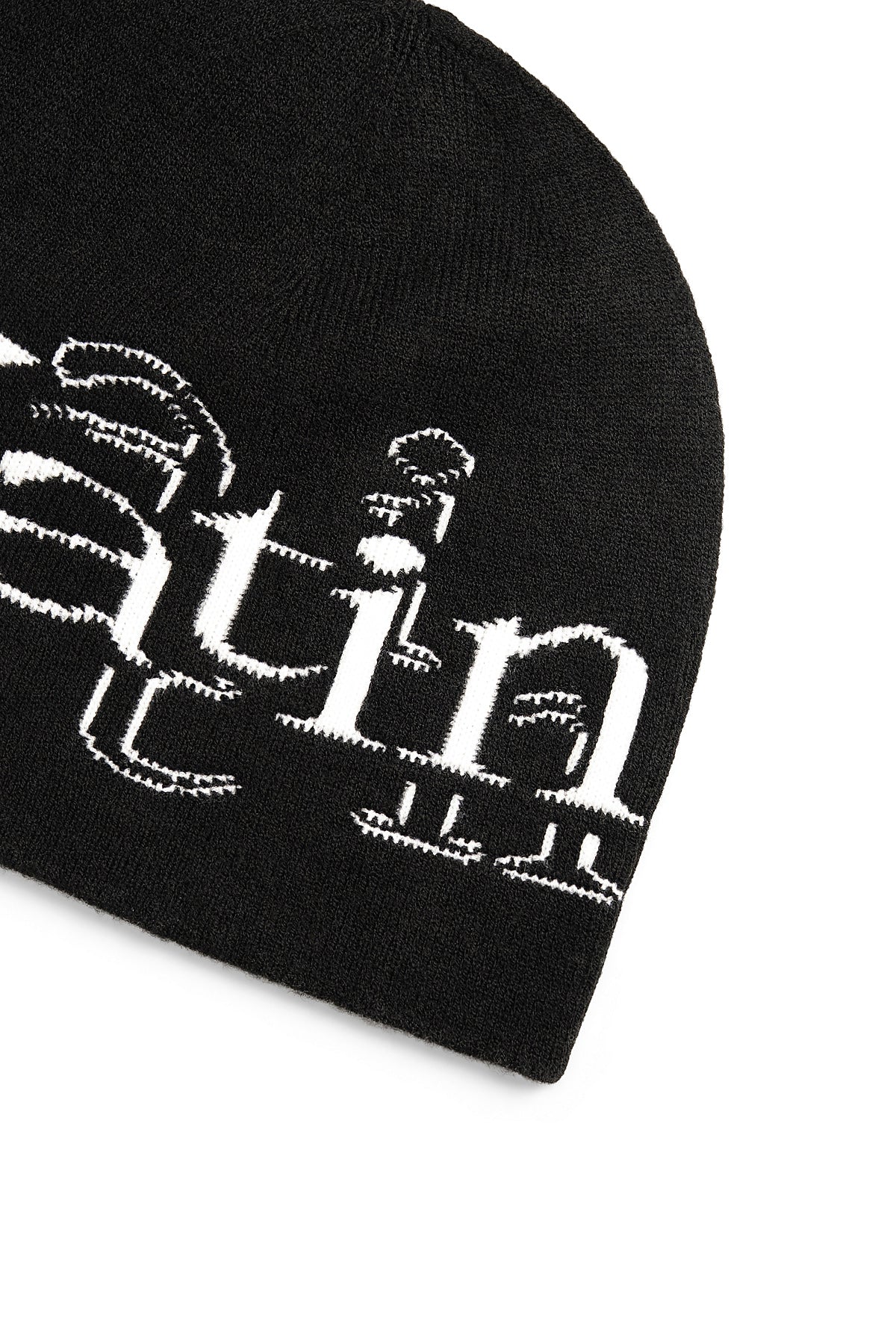 Matinkim Stroke Logo Jacquard Beanie IN Black