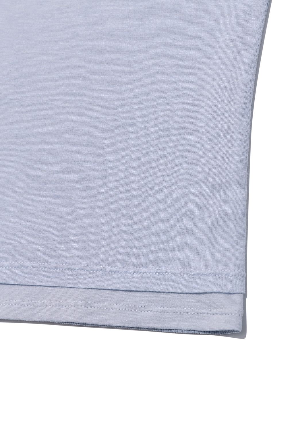 [matinkim] PINTUCK LAYERED SLIM CROP TOP IN LIGHT BLUE