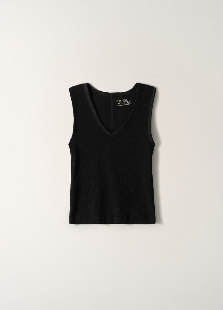 Nothing Written Easy v-neck sleeveless top (Black)