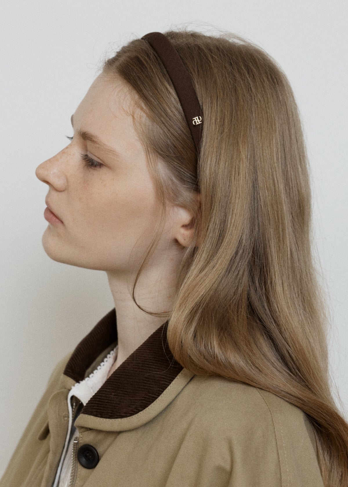 Depound dp logo rib hairband - brown