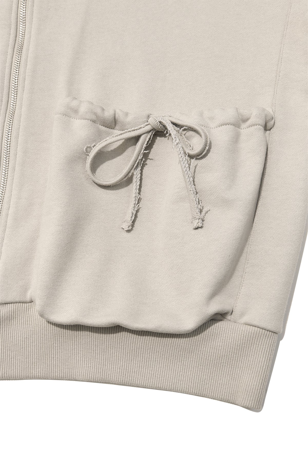 [matinkim] VOLUME POCKET HOODY ZIP UP IN PALE BEIGE