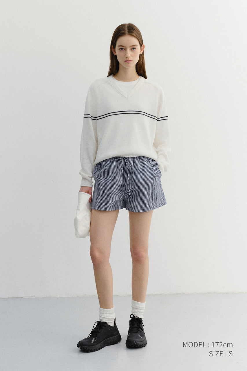Dunst Pajama Mini Shorts Navy Check