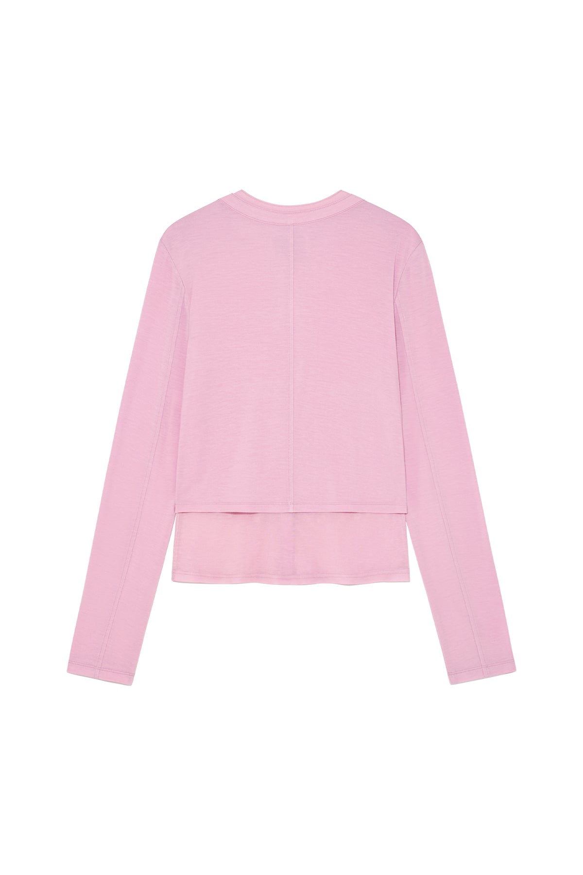 [matinkim] LAYERED SNAP CARDIGAN IN LIGHT PINK