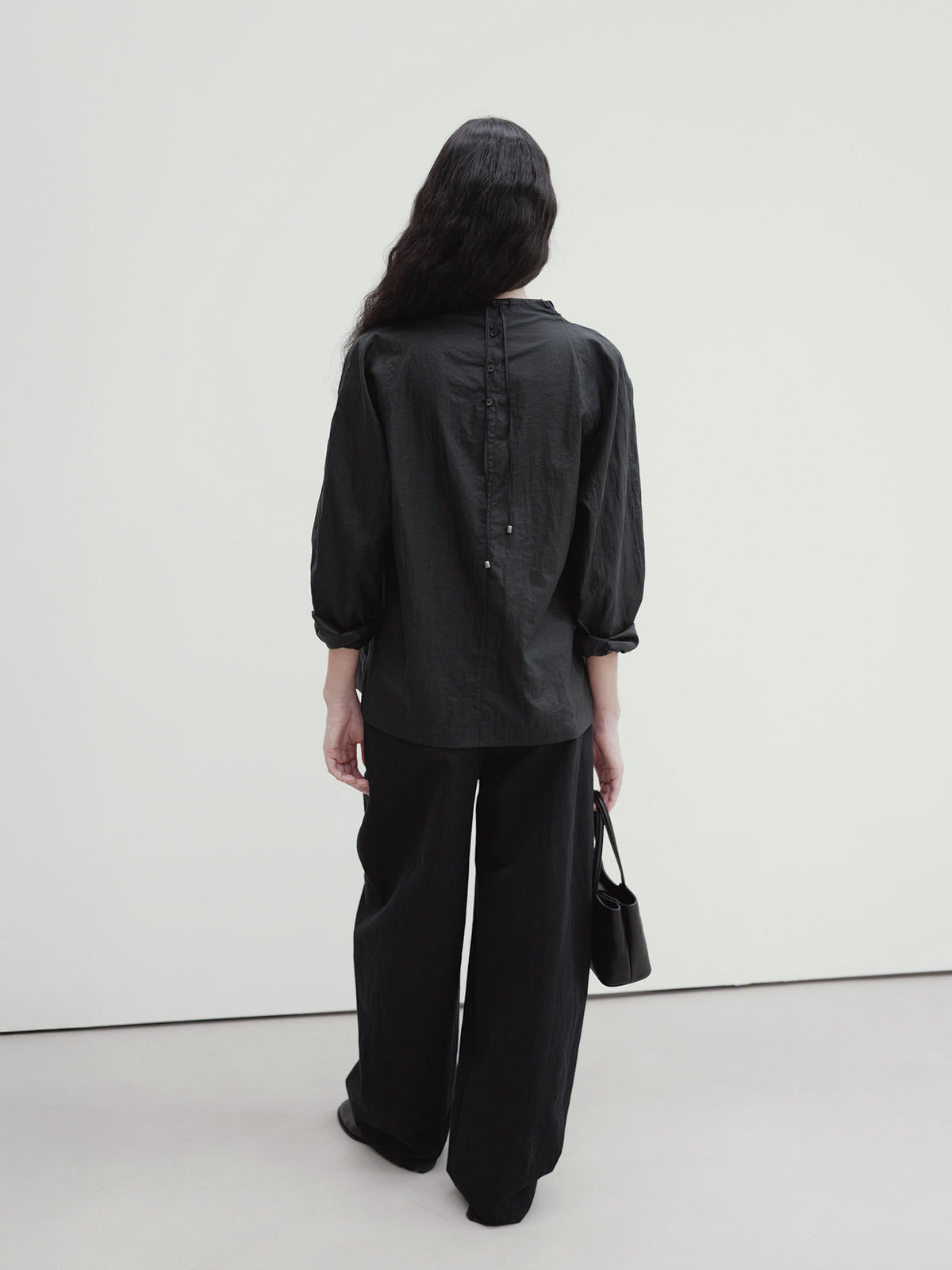 Moia drawstring blouse (black)